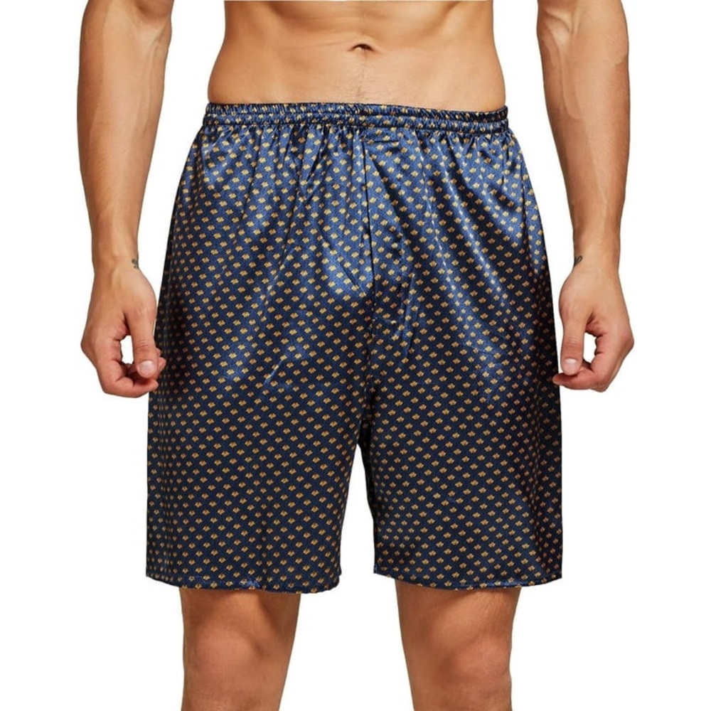 Tony & Candice
Men's Short Sleeve Satin Pajama  Shorts XXLarge Blue/Golden